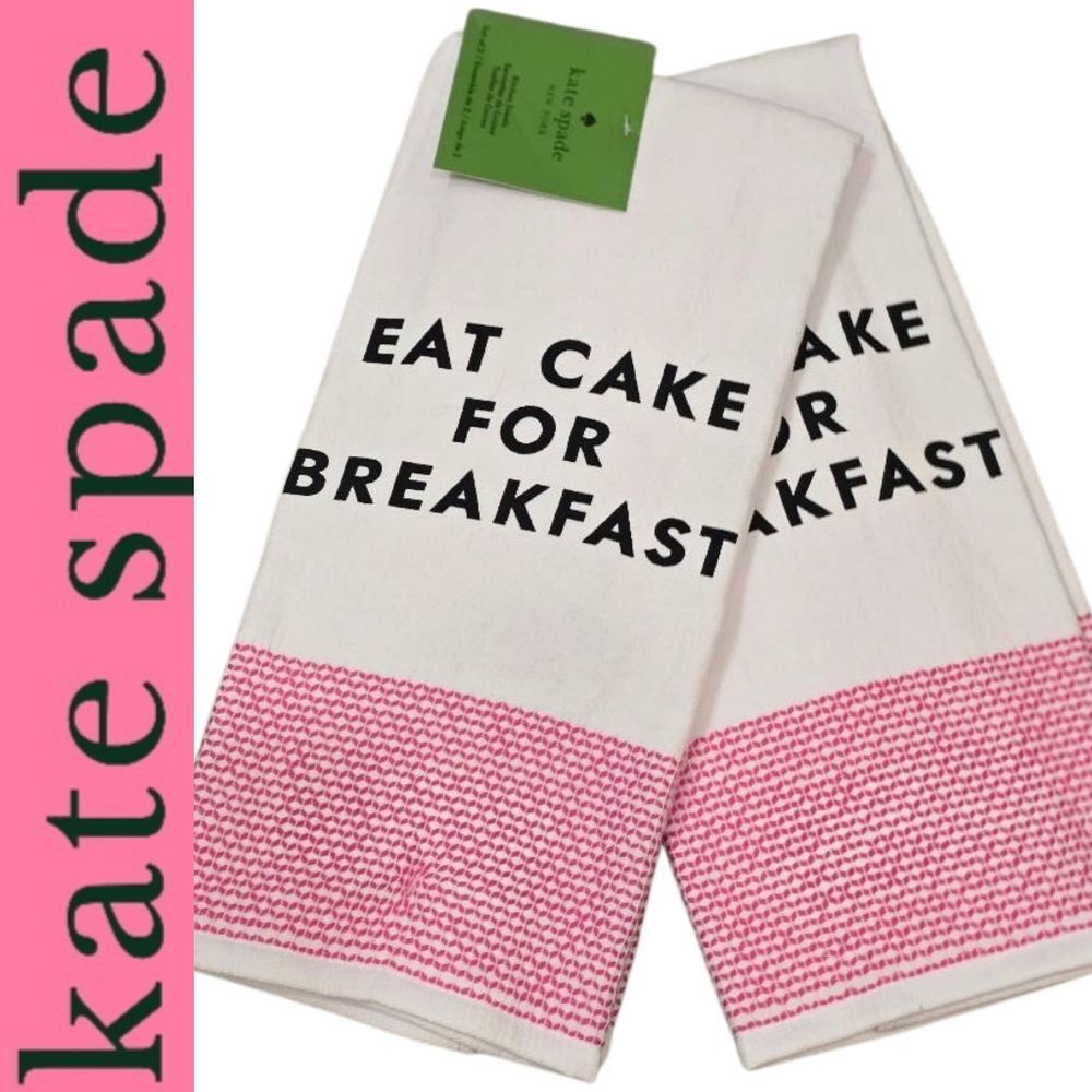 Kate Spade New York, "Eat More Cake"‎ Set Of 2 Kitchen Towels